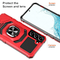Miniatyrbillede 2 af 6: Slidstærkt cover i hård plast med blød inderside og kickstand til Samsung Galaxy S22 - Rød Red