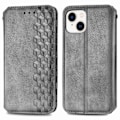 Pikkukuva 1 / 2: Nahkakotelo With A Stylish Rhombus Imprint For iPhone 14 - Harmaa Silver grey