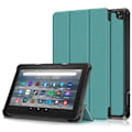 Miniatyrbild 1 av 2: Tri-fold läderfodral för Amazon Fire 7 (2022) - Grön Grön