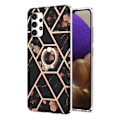 Miniatyrbild 1 av 2: Marmormotiv Samsung Galaxy M32 5G / Samsung Galaxy A32 5G skal - Svarta Blommor Svart