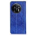 Pikkukuva 2 / 2: Lompakko-style Aitoa Nahkaa Läppäkotelo For OnePlus 11 - Sininen Blue