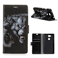 Miniatyrbillede 1 af 2: Sony Xperia L2 etui i læder med holder - Ulv Multicolor