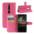 Miniatyrbild 1 av 2: Nokia 6 (2018) Modernt läder fodral - Rosa Rosa