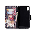 Miniatyrbillede 2 af 2: iPhone Xs Max læder flip cover med mønsterprint - Elefant Og Påfugl Multicolor