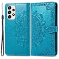 Miniatyrbild 1 av 2: Mandala läder Samsung Galaxy A73 fodral - Blå Blå