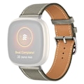 Miniatyrbild 1 av 2: Fitbit Sense 2 / Versa 4 klockarmband i äkta läder med sömmar - Grå Silvergrå