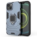 Miniatyrbillede 1 af 2: iPhone 14 6,1 tommer Anti-fall Phone Case Ring Kickstand Robust stødsikkert fleksibelt og hårdt bump-resistent bagcover - Blå Blue