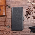 Miniatyrbild 2 av 2: OnePlus 6 mobilskal genuin läder stående plånbok - Svart Svart