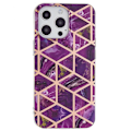 Miniatyrbillede 1 af 2: Marmor etui til iPhone 14 Pro - Lilla Purple