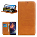 Pikkukuva 1 / 2: Lompakko-style Aitoa Nahkaa Läppäkotelo For Samsung Galaxy A32 5G - Ruskea Brown