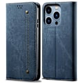 Miniatyrbillede 1 af 2: Jeans iPhone 14 Pro flip etui - Blå Blue