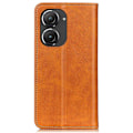 Pikkukuva 2 / 2: Lompakko-style Aitoa Nahkaa Läppäkotelo For ASUS Zenfone 9 - Ruskea Brown