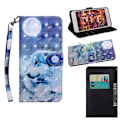 Miniatyrbillede 1 af 2: Huawei P30 Pro lysspot dekoreret læder flip etui - Hvid Ulv White