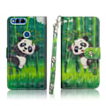 Miniatyrbild 1 av 2: Huawei P Smart - Enjoy 7S mobilfodral syntetläder silikon stående plånbok - Panda multifärg