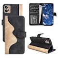 Miniatyrbillede 2 af 2: To Farvet Læder Flip Case til Motorola Moto G32 - Sort Black