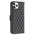 Miniatyrbillede 2 af 2: Rhombus mat iPhone 11 Pro flip etui - Sort Black