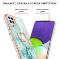 Pikkukuva 2 / 2: Marble Patterned Suojakuori With Ring Holder For Samsung Galaxy A22 4G / M32 - Vihreä Marble Haze Green