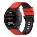 Miniatyrbillede 2 af 2: 22 mm dobbeltfarvet silikoneurrem til Garmin-ur - Rød / Sort Red