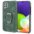 Miniatyrbillede 1 af 2: Stødsikkert lædercover med oval kickstand til Samsung Galaxy A22 4G - Grøn Green