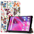 Miniatyrbild 1 av 2: Lenovo Tab M8 (3:e generationen) läderfodral med trefaldigt mönster - Fjärilar multifärg