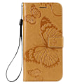 Miniatyrbillede 1 af 2: Huawei P Smart 2019 trykt sommerfugl læder flip etui - Gul Yellow