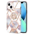 Pikkukuva 1 / 2: Marble Patterned Suojakuori With Ring Holder For iPhone 14 Plus - Kruunu Multicolor