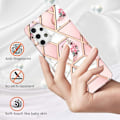 Pikkukuva 2 / 2: Marble Samsung Galaxy A32 Suojakotelo - Pinkki Marble / Flower Multicolor