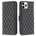 Miniatyrbillede 1 af 2: Rhombus mat iPhone 11 Pro flip etui - Sort Black