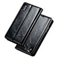 Miniatyrbillede 1 af 2: CASEME 003 Series Oil Wax Leather Magnetic Wallet stander etui iPhone Xs Max 6,5 tommer - Sort Black