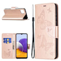 Miniatyrbillede 1 af 2: Butterfly Samsung Galaxy A22 5G Flip etui - Guld Gold
