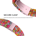 Miniatyrbillede 3 af 4: Apple Watch SE 2022 (44 mm) urrem med 3 perler i resin med klart cover - Regnbueblanding Multicolor