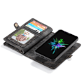 Miniatyrbild 2 av 2: CASEME iPhone Xr mobilfodral delat läder silikon avtagbar plånboksdesign – Grå Silvergrå