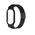 Miniatyrbillede 1 af 2: Xiaomi Mi Band 7 urrem i rustfrit stål og cover med hærdet glas - Sort Black