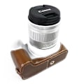 Miniatyrbillede 1 af 2: Canon EOS 200D halvt kamera beskyttelsesetui i kunstlæder - Brun Brown