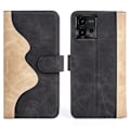 Miniatyrbillede 1 af 2: To-farvet Motorola Moto G72 læderetui - Sort Black