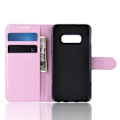 Miniatyrbillede 2 af 2: Samsung Galaxy S10e litchi skin læder flip etui - Lyserød Pink