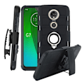 Miniatyrbillede 1 af 2: Motorola Moto G7 geometrisk mønster hybrid etui - Sort Black