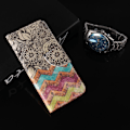 Miniatyrbillede 2 af 2: iPhone Xr mønstret læder flip cover - Retro Blomster Multicolor