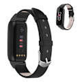 Miniatyrbillede 1 af 2: Fitbit Luxe urrem i ægte læder - Sort Black