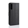 Miniatyrbild 2 av 2: Samsung Galaxy A7 (2018) flipfodral i litchi skin-läder - Svart Svart