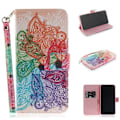 Miniatyrbillede 1 af 2: iPhone Xs Max magnetisk flip etui med mønster - Farvet Blomst Multicolor