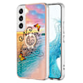 Pikkukuva 1 / 2: Marble Patterned Suojakuori With Ring Holder For Samsung Galaxy S22 Plus - Never Stop Dreaming Multicolor