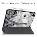 Miniatyrbillede 6 af 6: Tri-fold stander etui iPad 10.9 (2022) Pattern Printing Anti-fall Anti-wear Folio Flip Vegansk Læder Tablet Cover - Tårn Silver grey
