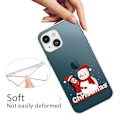 Miniatyrbillede 3 af 3: Juletelefonetui iPhone 14, stilfuldt mønstertryk Anti-ridse blødt fleksibelt bagcover - Gris Og Snemand Red