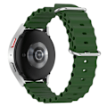 Miniatyrbillede 5 af 5: 20mm Universal wave design silikone urrem - Militærgrøn Green