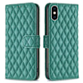 Pikkukuva 1 / 2: Rombuskuvioinen matta läppäkotelo iPhone Xs Max - Vihreä Green