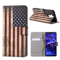 Miniatyrbillede 1 af 2: Huawei Mate 20 Lite mobiletui i kunstlæder med smukt printet mønster - Retro USA flag Multicolor