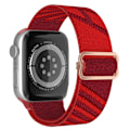 Miniatyrbillede 1 af 2: Apple Watch (41 mm) urrem i nylon med to farver - Mørkerød / Rød Red
