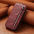 Miniatyrbillede 2 af 6: Vertical Flip Phone Etui med Zipper til Samsung Galaxy A04 - Rød Red