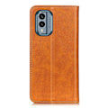 Miniatyrbillede 2 af 2: Flip Etui med Pung i Ægte Læder til Nokia X30 - Brun Brown